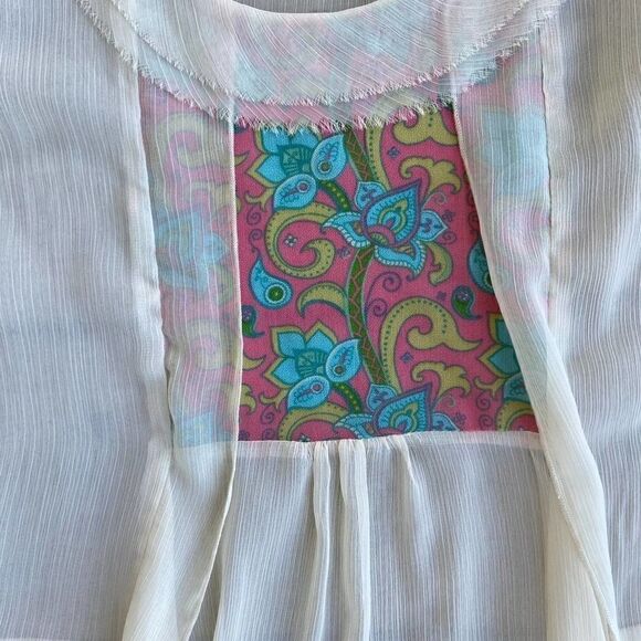 Matilda Jane Palisades Sheer Tunic Top Ivory Small - Picture 3 of 4